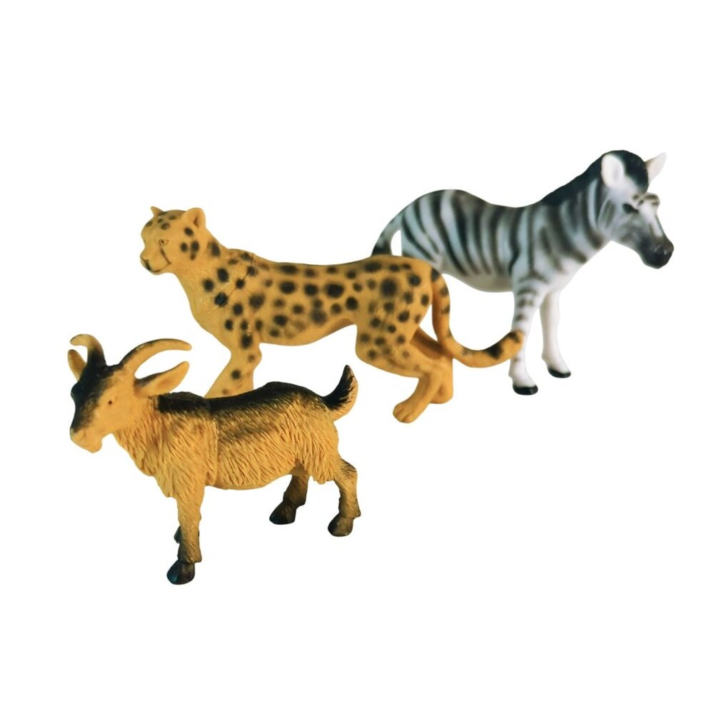 Toy Major Safari Zoo Animals Cheetah Zebra Goat PVC Figures 4” 2011